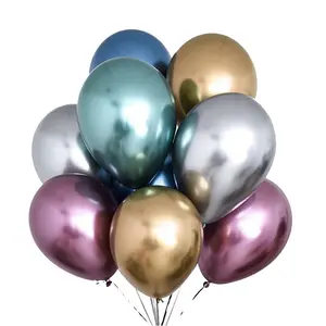 Ballons métalliques colorés en Latex et chromé, 12 pouces, 12 pièces, pour décoration de fête de mariage