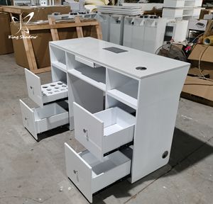 Table de <span class=keywords><strong>manucure</strong></span> moderne pour salon de beauté <span class=keywords><strong>avec</strong></span> éclairage LED et <span class=keywords><strong>aspirateur</strong></span> intégré, facile à nettoyer, idéale pour usage en centre commercial - Product Image 3