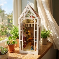 Kit de maison en bois DIY de style dessin animé, mini-maison de jardin, jeu de construction éducatif, puzzle pour enfants et adultes