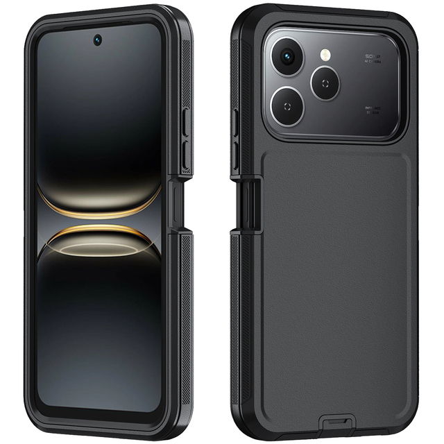 PC+TPU Shockproof Triple Defense Armor Design Heavy Duty Defender Anti-Drop Phone Case for TECNO-SPARK-40 4G