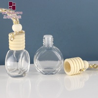 Bouteille en verre transparent pour diffuseur de voiture, emballage de parfum, vide, avec bouchon en bois, 8ml, vente en gros, ml
