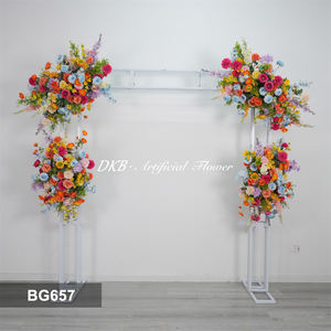 Panel de flores de seda artificial con temática primaveral, fondo floral para bodas, rollo de rosas de seda, decoración de fondo floral. - Product Image 2