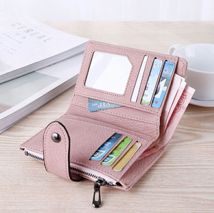 High Quality PU Leather Women's Classic <b>Wallet</b> Slim <b>Zipper</b> Closure Short Polyester Lining Hot Sales Patterned Men's <b>Wallets</b> - Product Image 2