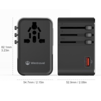 Adaptateur de voyage universel Wontravel, prise multiple mondiale, type C PD75W QC3.0 pour ordinateur portable et appareil photo