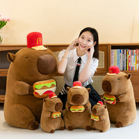 Peluche mignonne en forme de burger, super douce, en coton PP, avec technique de lavage, anti-stress, doublure en maille, pour cochon d'Inde