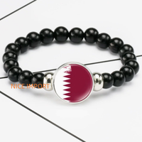 Bracelet élastique perlé noir drapeau polonais le plus vendu, accessoires patriotiques pour les mains, bracelet tendance pour hommes et femmes