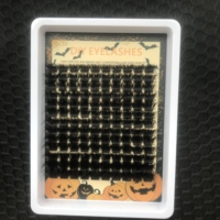 Cils en grappe noir mat à marque privée, logo personnalisé, faux cils doux en vison synthétique non brillants, kit de cils DIY en gros