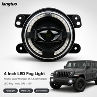 Luz Antiniebla LED de 4 Pulgadas y 30W con Anillo Halo DRL, Impermeable IP68, para Jeep Wrangler JK JL, Conducción Todoterreno