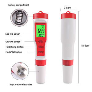 OEM ODM Stylo testeur de pureté de l'eau numérique 4-en-1 avec grand écran LCD pour TDS, EC, PH et température, pour piscine et eau potable - Product Image 6