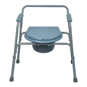 Chaise de toilette pliable portable en acier inoxydable avec seau pour usage domestique par les patients handicapés - Product Image 1