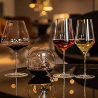 Verre à vin rouge Bourgogne en cristal ultra-fin soufflé à la main et verre flûte, design de luxe léger, capacité 501-600 ml