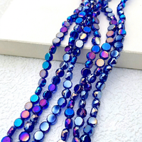 Perles en verre cristal électroplaqué multi-tailles, forme disque pièce de monnaie, facettées, pour la fabrication de bracelets DIY, vente en gros