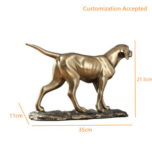 Escultura Moderna de Perro Pointer Alemán de Pelo Corto, Dorada, de Resina, para Decoración del Hogar - Product Image 4