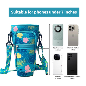 Isolierte wasserdichte Neopren-Becher hülle Reiß verschluss taschen Cross body Strap Thermal Tragbarer Getränke halter Travel Outdoor Use - Product Image 4