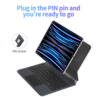 Keyboard Folio Slim Pintar Baru untuk iPad Generasi ke-10 2022 10.9 Inci USB-C RGB Backlit Touchpad Keyboard Ultra Tipis