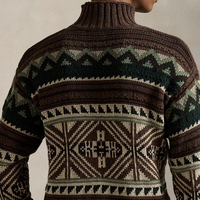 Pull-over surdimensionné respirant pour homme, automne, avec motifs géométriques rayés, col rond