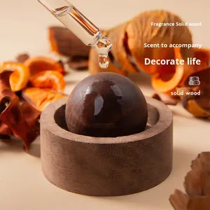 Difusor de aceite esencial hecho a mano ecológico de nogal negro, bola de adorno de vaso, ambientador de coche, <span class=keywords><strong>aromaterapia</strong></span> de piedra de madera - Product Image 1