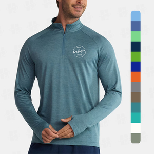 Chaqueta Deportiva Ligera con Logotipo Personalizado Serigrafiado al por Mayor, Chaqueta Deportiva Transpirable de Secado Rápido para Hombre, Sudadera con Cierre de Cremallera de un Cuarto - Product Image 1