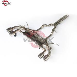 Système d'échappement Catback Valvetronic en acier inoxydable Vortex - Quatre sorties haute performance, finition miroir effet écailles de poisson - Product Image 2