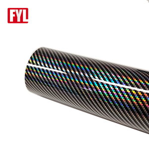 Nueva llegada de fibra de carbono láser con respaldo de papel negro/amarillo/rojo/azul/plata envolturas de Pvc DE ALTO polímero película de vinilo para coche Envoltura automática - Product Image 6