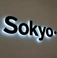 Enseigne personnalisée en forme de lettre rétro-éclairée 3D à DEL en acier inoxydable Signalisation murale avec logo pour les voitures et l'entreprise