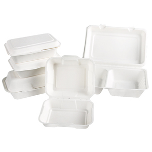 Phân Hủy Sinh Học Dùng Một Lần Rơm Lúa Mì Bột Giấy Burger Bao Bì Bagasse Takeaway Ăn Trưa Container Thực Phẩm Hộp - Product Image 4