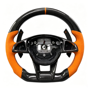 Volant en fibre de carbone personnalisé avec LED, compatible avec <span class=keywords><strong>Mercedes</strong></span>-Benz 2015-2018 Classe C S E A AMG W205 W213 E63 C43 GT S65 GLA GLE GLS <span class=keywords><strong>SL</strong></span> - Product Image 3