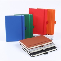 Vente en gros de carnets de notes en cuir PU à couverture rigide A5 personnalisés, reliure thermique, feuilles mobiles, journal, agenda quotidien, promotion