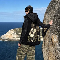 6940/FANMAJIALIE Nouveau design Gilet à capuche noir style grunge avec patch Teddy et imprimé lettres 'Hope' Haut décontracté pour le quotidien et la mode urbaine