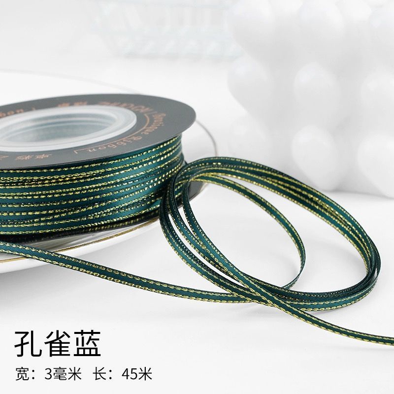 Bleu paon 3mm de largeur et 50yards