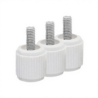 Vis à molette moletées 6-32 UNC, tête en plastique noir et blanc, acier, fixation manuelle pour boîtier d'ordinateur PC