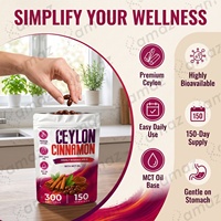 Gélules de Cannelle de Ceylan 1200mg Extrait de Cannelle Soutien Métabolique Formule Antioxydante Capsules d'Huile MCT Marque Privée