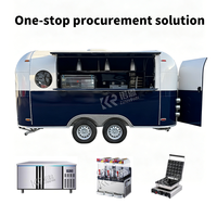 Camion de restauration rapide en acier inoxydable certifié VIN, chariot mobile pour hot-dogs, pizzas et café