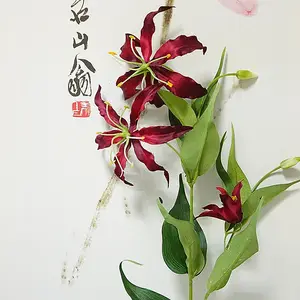 ขายร้อนประดิษฐ์อีสเตอร์ Lily ดอกไม้ลิลลี่ประดิษฐ์สำหรับงานแต่งงาน Home Office Decorationion