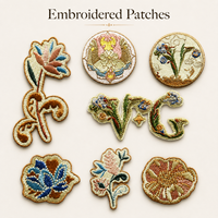 Écussons brodés floraux vintage personnalisés, thermocollants ou à coudre, badges monogrammes pour vêtements, vestes, sacs et accessoires vestimentaires