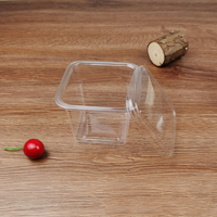 Gobelet carré transparent en PET de qualité alimentaire de 14 oz pour desserts, puddings, parfaits, amuse-gueules, glaces, yaourts, mousses, avec couvercle, idéal pour les fêtes