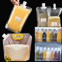 Sac à fermeture éclair réutilisable pour boisson liquide transparente en plastique étanche à l'humidité surface gaufrée pour la fermeture à glissière alimentaire whisky