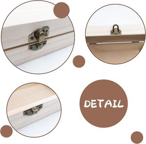 Contenedor Sólido Decorativo <span class=keywords><strong>para</strong></span> Mesa, <span class=keywords><strong>Caja</strong></span> <span class=keywords><strong>de</strong></span> Almacenamiento <span class=keywords><strong>de</strong></span> <span class=keywords><strong>Madera</strong></span> Vintage Rectangular Grande y Lisa con Tapa <span class=keywords><strong>para</strong></span> Organizar <span class=keywords><strong>Juguetes</strong></span> y Espacio - Product Image 6