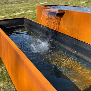 Fontaine d'eau <span class=keywords><strong>en</strong></span> acier Corten rideau <span class=keywords><strong>de</strong></span> pluie extérieur pour <span class=keywords><strong>jardin</strong></span> petite arrière-cour maison dispositif d'eau - Product Image 3