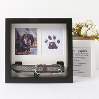 Memorial Bilderrahmen für Haustiere-Erinnerung für Hunde & Katzen-Shadow Box mit Kragen-Paw Print Bilderrahmen
