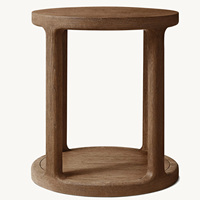 Rhoohill Maßgefertigter Amerikanischer Stil Hochwertiger Wohnzimmer Beistelltisch Massivholz Retro Nachttisch Schlafzimmer Bett Runder Beistelltisch