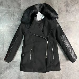 <span class=keywords><strong>Lot</strong></span> <span class=keywords><strong>de</strong></span> vestes d'automne et d'hiver pour fille, manteau noir avec col en fausse fourrure - Product Image 1