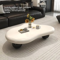 Table basse en MDF stratifié, style minimaliste moderne, faite à la main, écologique, forme irrégulière, pour petit appartement, salon, crème Fengyunduo