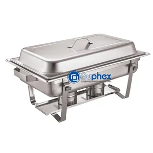 Buphex Chafer SS201 Catering Equipment 433-3 Economy Chafing 7.5L With GN1/3x3 Food Warmers For Buffet Party Chaffing Dish