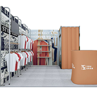 Cabine d'essayage portable 10x10 pieds en tissu extensible, imperméable, personnalisable, à sublimation, pour événements vestimentaires, montage rapide