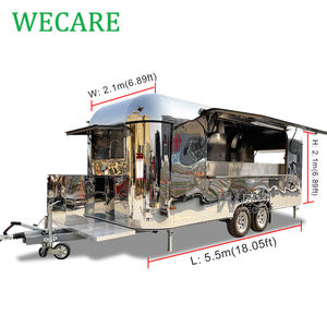 Wecare <span class=keywords><strong>remorque</strong></span> alimentaire mobile entièrement équipée Remolques Pizza Burger café camion de restauration rapide avec cuisine complète à vendre ue - Product Image 2