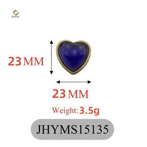 Cũ Cổ Điển Màu Đỏ Hình Trái Tim Đầy Màu Sắc Shank Nút Thiết Kế Mới Cổ Điển Cũ Kim Loại Vàng Nút Cho Trang Phục - Product Image 4