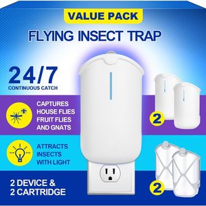 Piège à insectes volants à brancher, attrape-moucherons d'intérieur, en plastique bleu, dispositif de lutte antiparasitaire domestique - Product Image 6