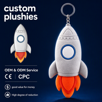 Porte-clés en peluche fusée personnalisé, mascotte de marque, accroche-sac de campagne