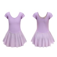 Offres Spéciales Conception de logo personnalisé OEM Couleurs unies Spandex et Nylon Filles Danse Formation Robe de ballet